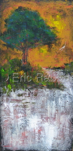 Painting-Landscape-White Wood Tree 1 of 2