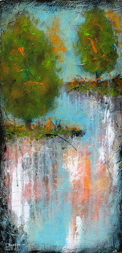 Painting-Landscape-Sea Blue Tree 1 of 2