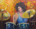 Painting--Oil-FigurativeDrummer Girl