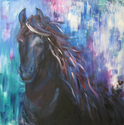 Painting--Oil-AnimalsBlack Stallion