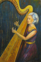 Painting--Oil-FigurativeLady Harpist