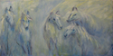 Painting--Oil-AbstractBlue Horses 2