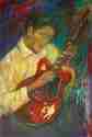 Painting--Oil-AbstractGuitar player