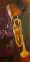 Painting--Oil-AbstractTrumpet Player #1