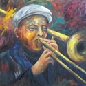 Painting--Oil-FigurativeTrombone Player