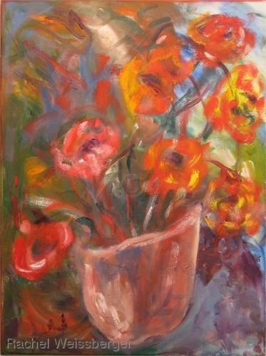 Painting-Abstract-Poppies in A Vase
