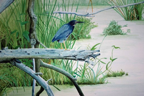 Painting-Wildlife-waiting for dinner