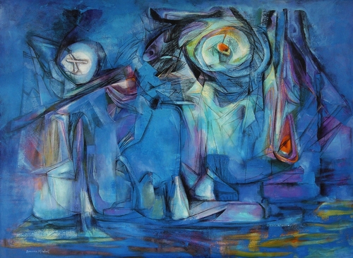 Painting-Oil-Rhapsodie in Blue