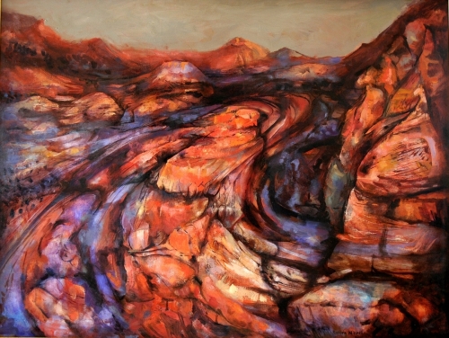 Painting-Oil-Canyons of Mars