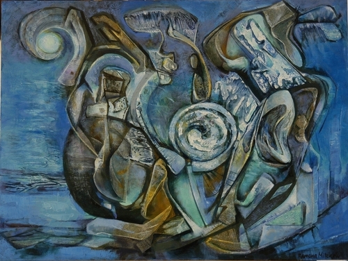 Painting-Oil-Once in a Blue Moon