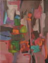 randine dodson,  abstract, red, pink, turquoise, green,  - Abstract Painting