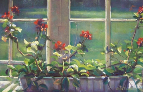 Painting-Floral-Red Geraniums