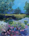 California high desert, Lancaster, wildflowers, spring - Impressionism Painting