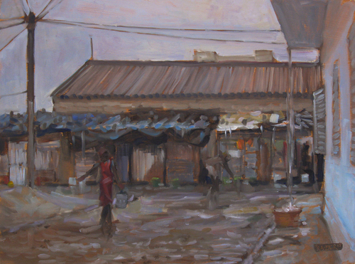 Painting-Collecting Rain (Dakar)