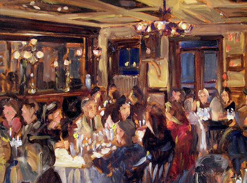 Painting-Abstract-Dinner at the Swan