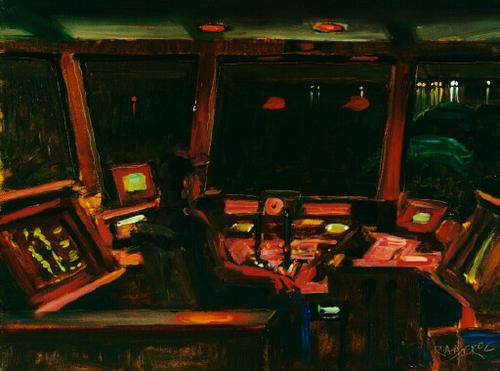Painting-Impressionism-Pilot House, 3 am