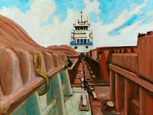 Painting-Impressionism-On the Tow