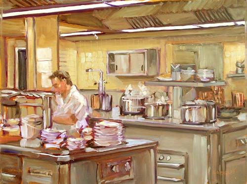 Painting-Impressionism-Baumaniere Kitchen