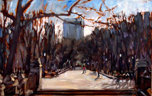 Painting-Impressionism-South Along the Walk
