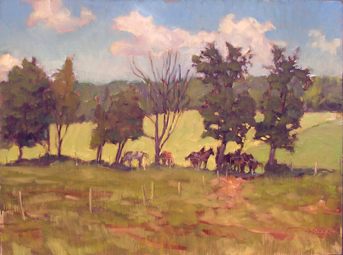 Painting-Impressionism-horses in shade