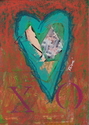 Mixed Media--On Paper-RepresentationalOrange Blue