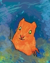 Mariana Sparre - Animals Drawing mariana sparre, animal illustration, animal drawing, kids room, birthday art, kid art, children art, fun art, colorful art, animal print, fantastical, whimisical animal, cute, cutie, cute animals, adorable, chipmunk, squirrel, orange, blue, forest - Animals Drawing