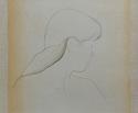Drawing--Paper-FigurativeWoman Glancing Over Her Shoulder