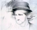 Drawing--Paper-PortraitSelf-Portrait With Hat