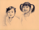 Drawing--Paper-PortraitYuzuha and Reina