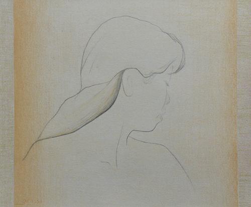 Drawing-Figurative-Woman Glancing Over Her Shoulder