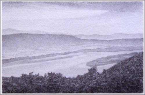 Drawing-Landscape-A Bend In The Danube