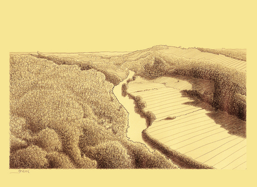 Drawing-Landscape-River Wye