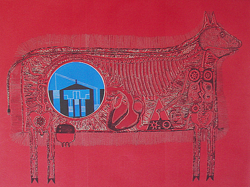 electric cow (intaglio) etching/print 1972 a/p nfs (edition is sold out)