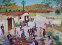 Painting-Harrington/West Adobe and San Fernando Mission circa 1846