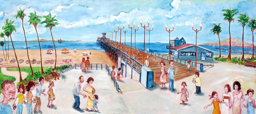 Painting-Figurative-A View of Seal Beach Pier