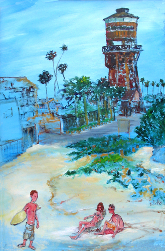 Painting-Impressionism-Anderson St. Beach in Surfside