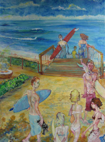 Painting-Figurative-View to Cardiff by the Sea (from San Elijo Campground)