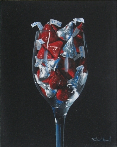 KISSES IN WINE GLASS