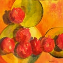 Painting--Watercolor-Still Life7 pomegranates
