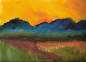 Painting--Watercolor-Landscapeyellow sky