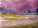 Painting--Watercolor-Landscapepurple sky