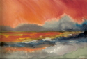 Painting--Watercolor-LandscapeRed Sky
