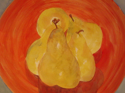 Painting-Still Life-Plate of Pears