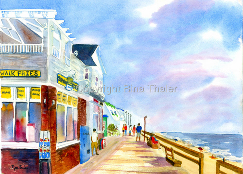 Print Making-Landscape-Bethany Beach Boardwalk