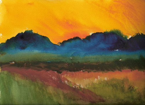 Painting-Landscape-yellow sky