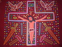 CHRIST CRUCIFIXION MOLA RELIGION CHURCH Kunas San Blas Panama #76 Christ Crucifixion Mola Religious Kunas San Blas Panama (thumbnail)