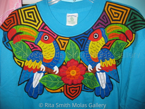 X-Large%20Toucan%20Mola%20T-shirt%20Cunas%20San%20Blas%20%23918 (large view)