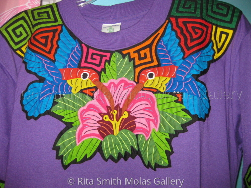 Large%20Mola%20T-shirt%20Hummingbird%20Cunas%20San%20Blas%20%23919%20 (large view)