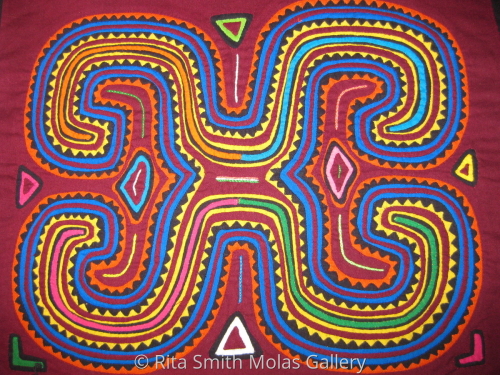 Traditional%20Geometric%20Mola%20San%20Blas%20Panama%20%23497 (large view)