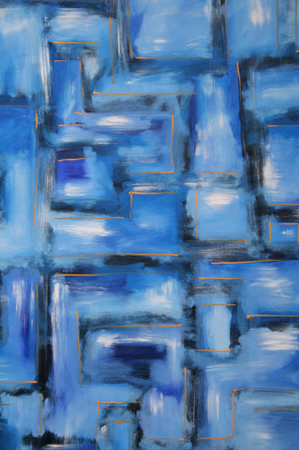 Painting-Abstract-Blue Network (Detail) (2008)